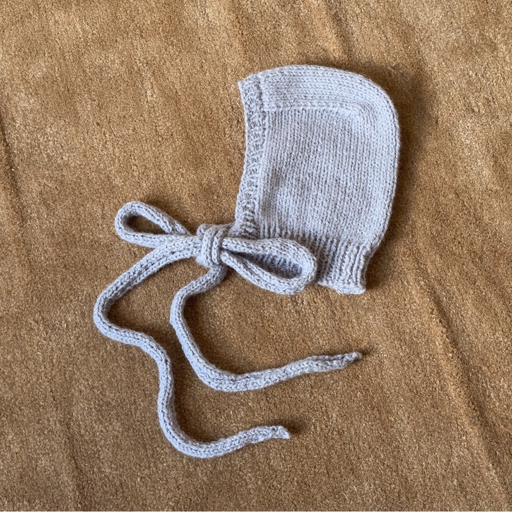 Handknit Blue Chunky Wool Alpaca Balabonnet